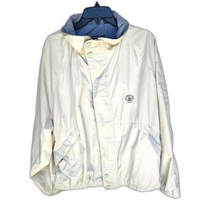 MEMBERS ONLY Mariner Light Khaki Blue Collar Full Zip Jacket XL